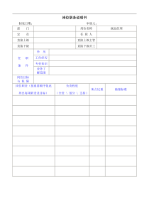 岗位职务说明书空表