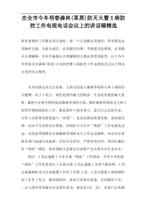 在全市今冬明春森林(草原)防灭火暨X病防控工作电视电话会议上的讲话稿精选