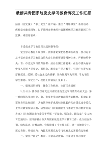 共青团系统党史学习教育情况工作汇报