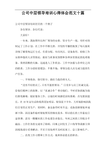 公司中层领导培训心得体会范文十篇