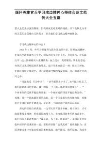 缅怀英雄官兵学习戍边精神心得体会范文范例大全五篇