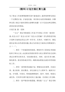 (精华)计划方案汇聚九篇