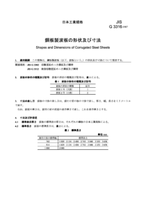 JIS G3316-1987 钢制波纹板的形状及尺寸