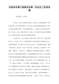 在政协市第六届委员会第一次会议上的讲话稿