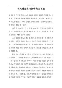 关于财务实习报告范文4篇