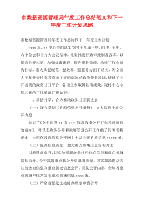 市数据资源管理局2022年度工作总结范文和下一年度工作计划思路