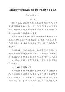 金融危机下不同群体妇女创业就业状况调查及对策分析