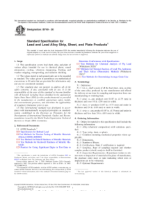 ASTM B749-20 铅和铅合金带材、薄板材和板材产品的标准规范