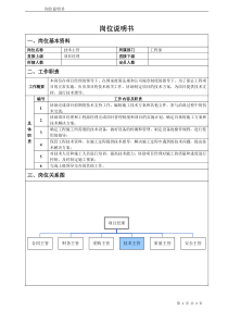 工程部技术主管岗位说明书