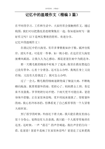 记忆中的温暖作文（精编3篇）