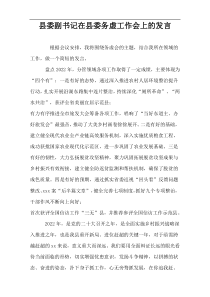 县委副书记在县委务虚工作会上的发言