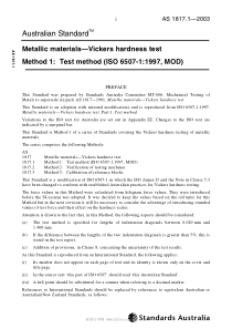 AS 1817-1-2003 Metallic materials—Vickers hardness