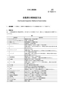 JIS D1023-1982 汽车解体检查方法