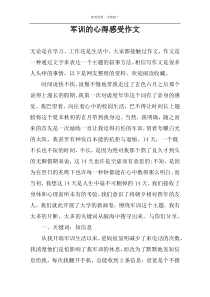 军训的心得感受作文