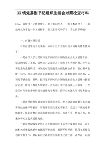 XX镇党委副书记组织生活会对照检查材料