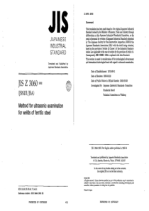 JIS Z 3060-2002 Method for ultrasonic examination 