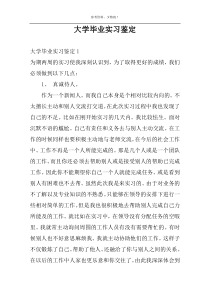 大学毕业实习鉴定