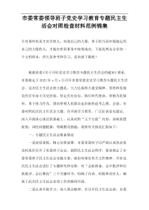 市委常委领导班子党史学习教育专题民主生活会对照检查材料范例锦集