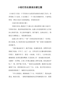 小桔灯的名著读后感五篇