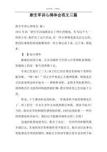 新生军训心得体会范文三篇