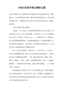 小桔灯的读书笔记感悟五篇