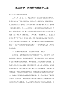 海口市骨干教师培训感想十二篇