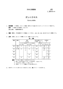 JIS L3414-1994 Gunny cloths