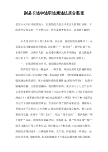 副县长述学述职述廉述法报告整理