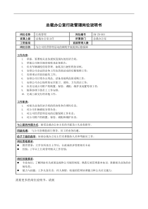 房地产行业-总裁办公室-行政管理岗位说明书