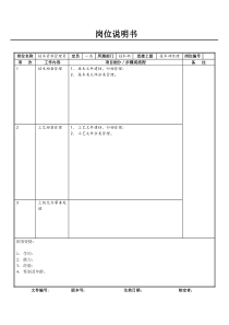 技术资料管理员岗位说明书