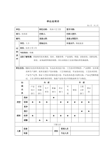 技术部机加工艺主管岗位说明书