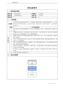 技术部经理岗位说明书