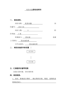 收货内勤职位说明书