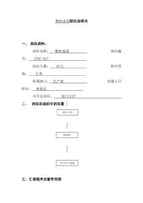 整机连线职位说明书