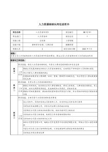 材料行业-人力资源部部长岗位说明书