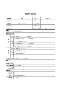 材料行业-财务部-收银员岗位说明书