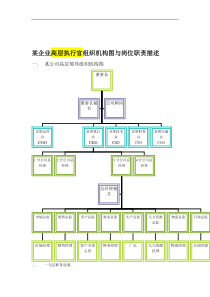 某企业高层执行官组织 机构图与岗位职责描述