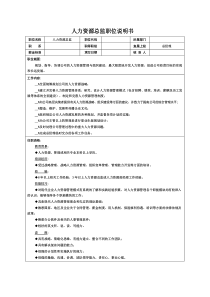 某制造业人力资源总监职位说明书