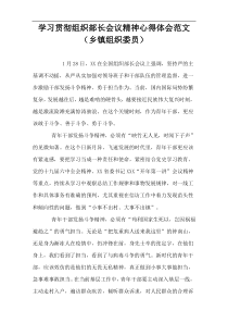 学习贯彻组织部长会议精神心得体会范文（乡镇组织委员）【通用实例】