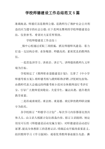 学校师德建设工作总结范文5篇