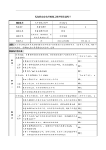 某化纤企业化纤检验工程师职务说明书