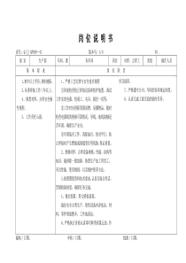 某大型摩配企业对焊工岗位说明书