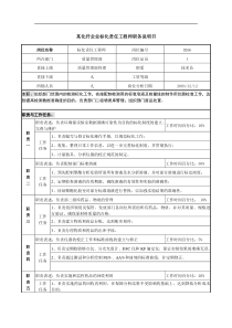 某化纤企业标化责任工程师职务说明书