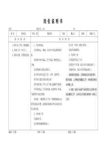 某大型摩配企业搬运工岗位说明书