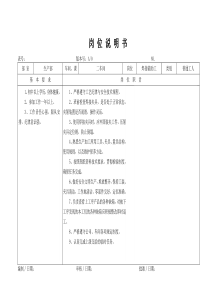 某大型摩配企业焊接辅助工岗位说明书