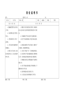 某大型摩配企业生产部副部长岗位说明书