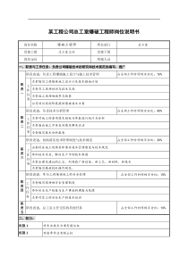 某工程公司总工室爆破工程师岗位说明书