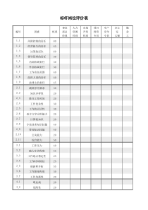 标杆岗位各因素打分表