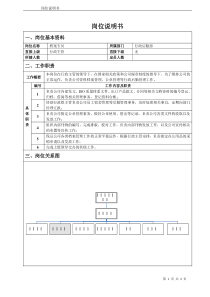 档案专员岗位说明书