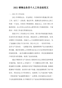 2022销售业务员个人工作总结范文